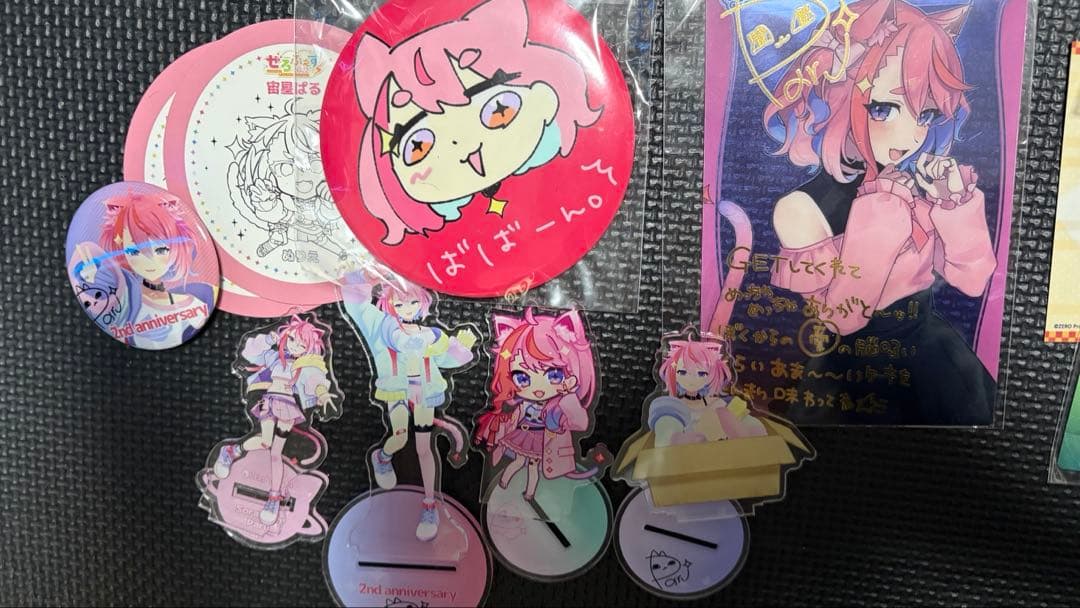 宙星ぱる 缶バッジ アクリルスタンド 直筆サイン Tシャツセット ストグラ