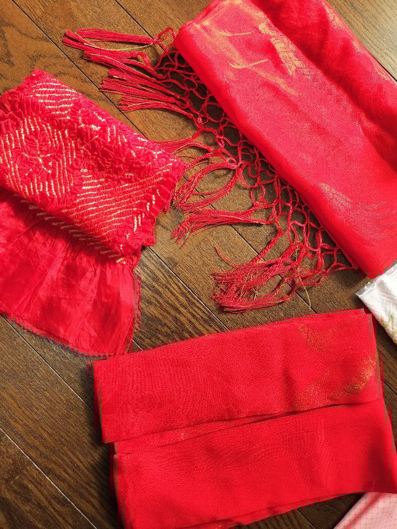 値下げ交渉可 七五三 アンティーク着物 フルセット 小物付き　正絹　7歳