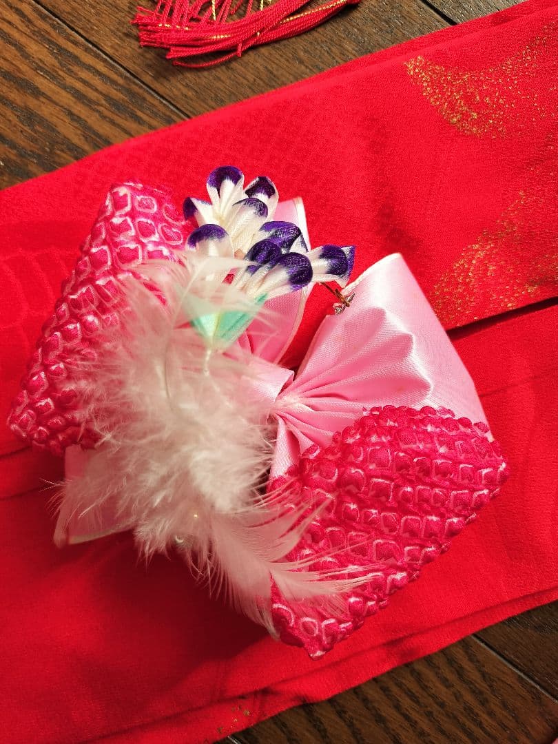 値下げ交渉可 七五三 アンティーク着物 フルセット 小物付き　正絹　7歳