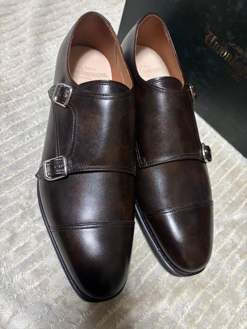 新品　ユニオンインペリアル　U2007 ダブルモンク　ビジネスシューズ　7EEE