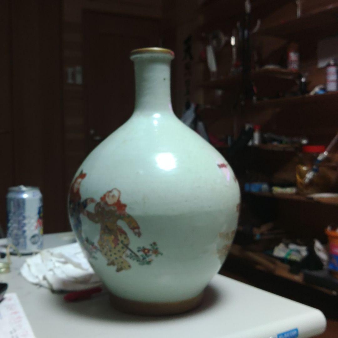 陶器の花瓶 2人の女性と帆船の絵