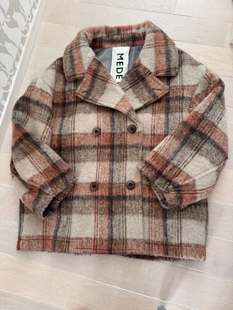 試着品♡【フェリシモ♡MEDE19F】ふわふわ♡チェック柄♡コート♡