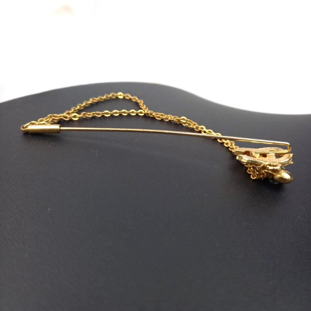 CHANEL シャネル ピンブローチ ゴールド ココマーク ラインストーン