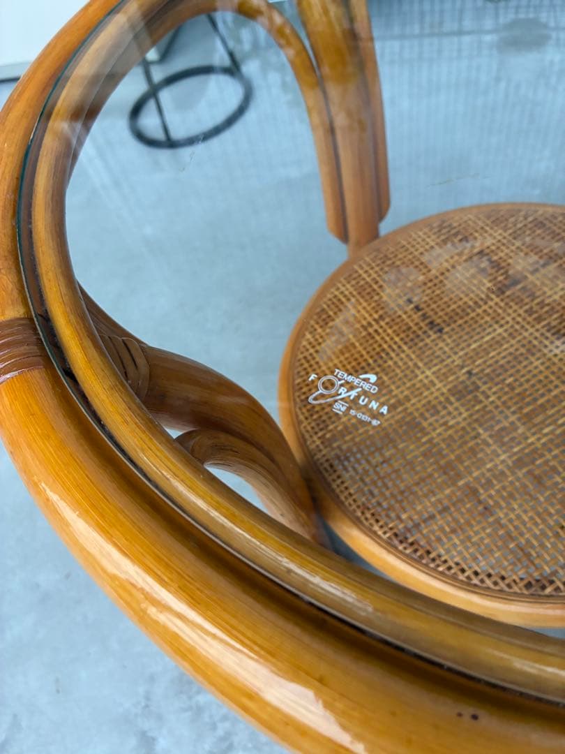 ラタンテーブル★藤テーブル★昭和レトロ★送料込！★