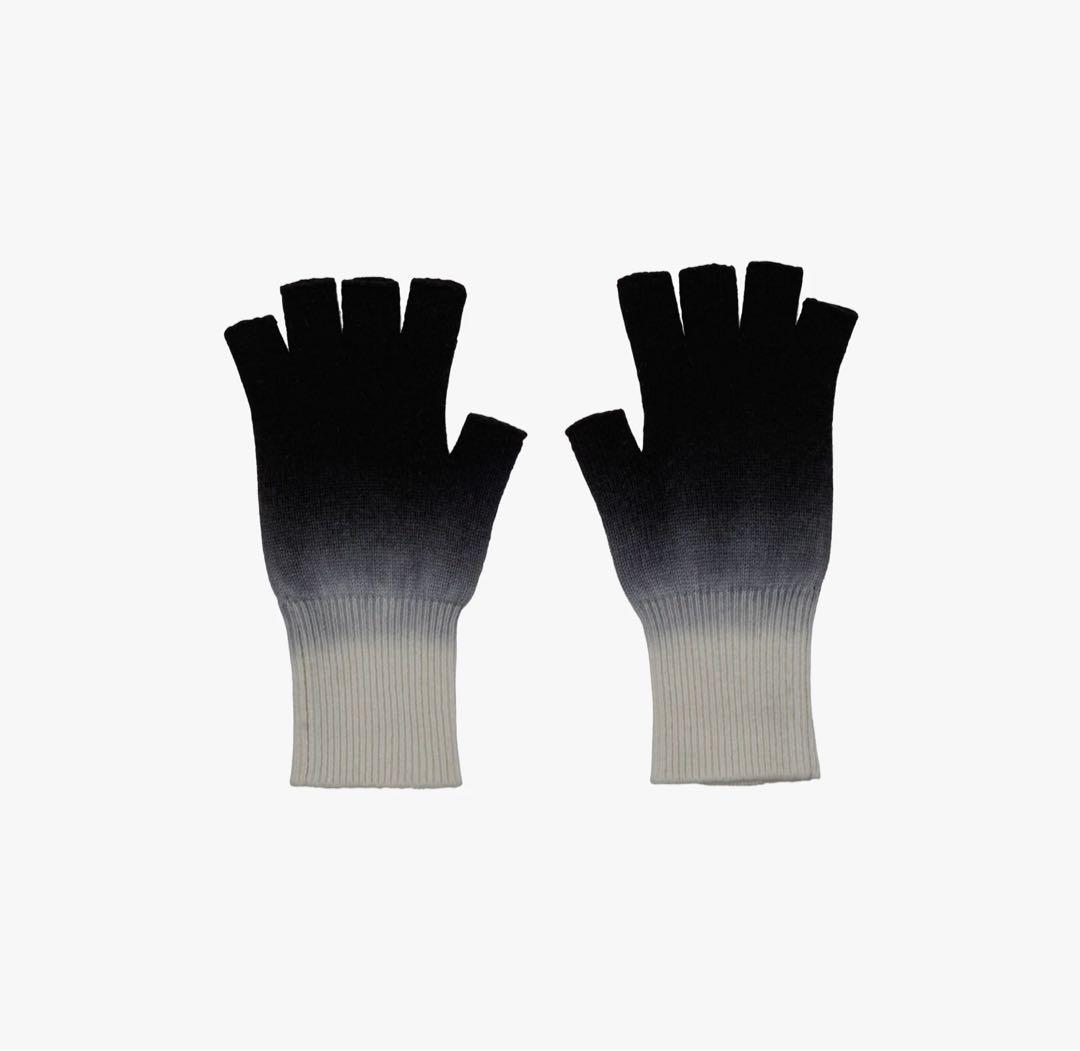 小物 Gradient Dyed Fingerless Gloves - black