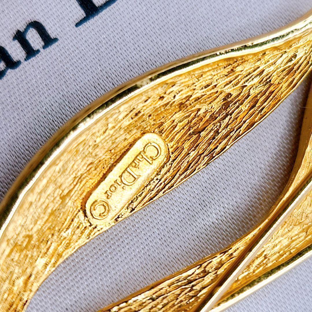 1824　極美品✨Dior　ブローチ　バイカラー　黒　金　CD　ロゴ　希少　刻印