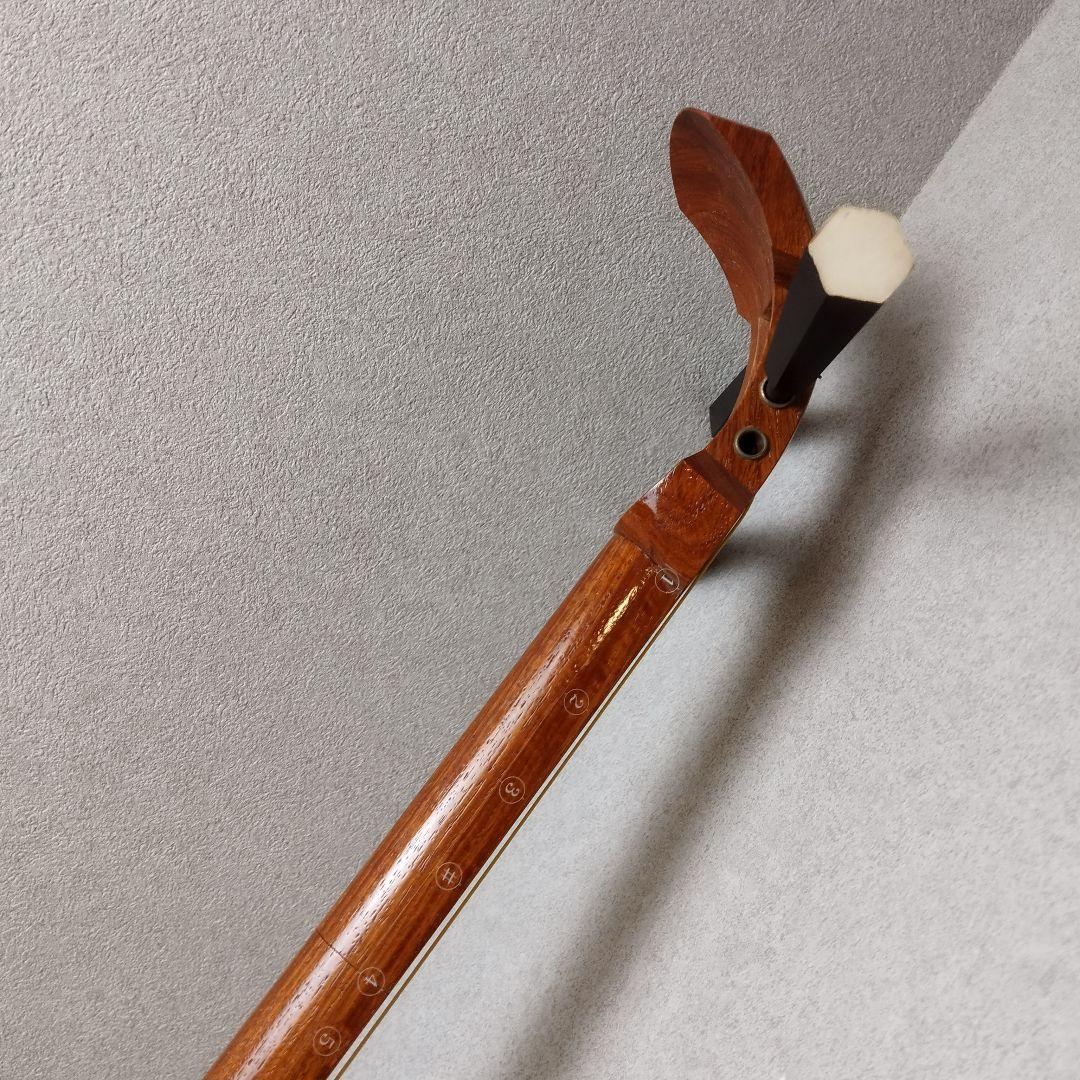 比較的美品　初心者おすすめ　津軽三味線　太棹　正寸　合皮　花梨　胴掛け　糸付属