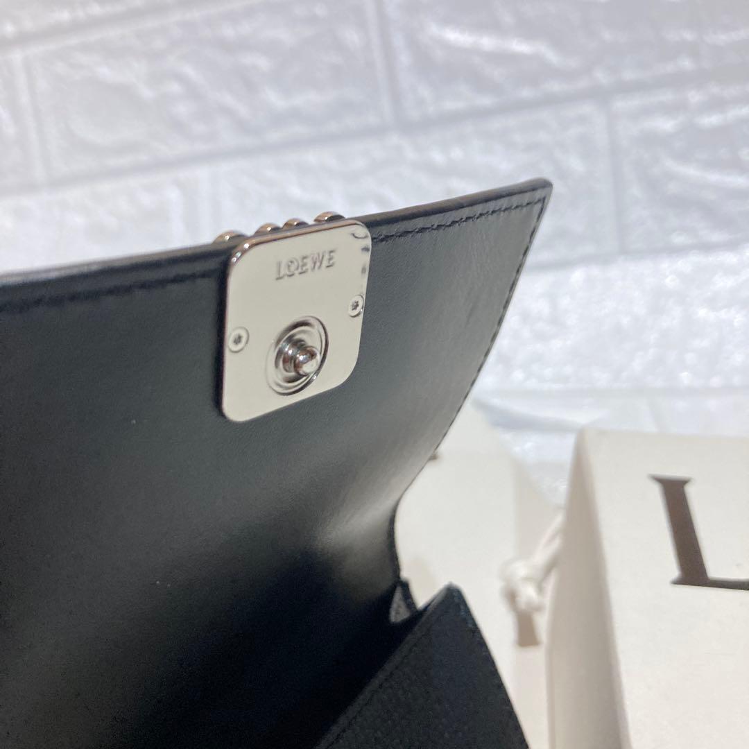 LOEWE アナグラム トライフォールドウォレット ブラック 三つ折り財布