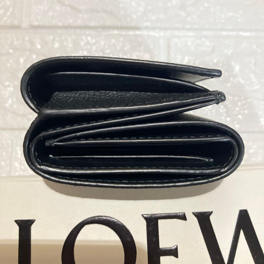 LOEWE アナグラム トライフォールドウォレット ブラック 三つ折り財布