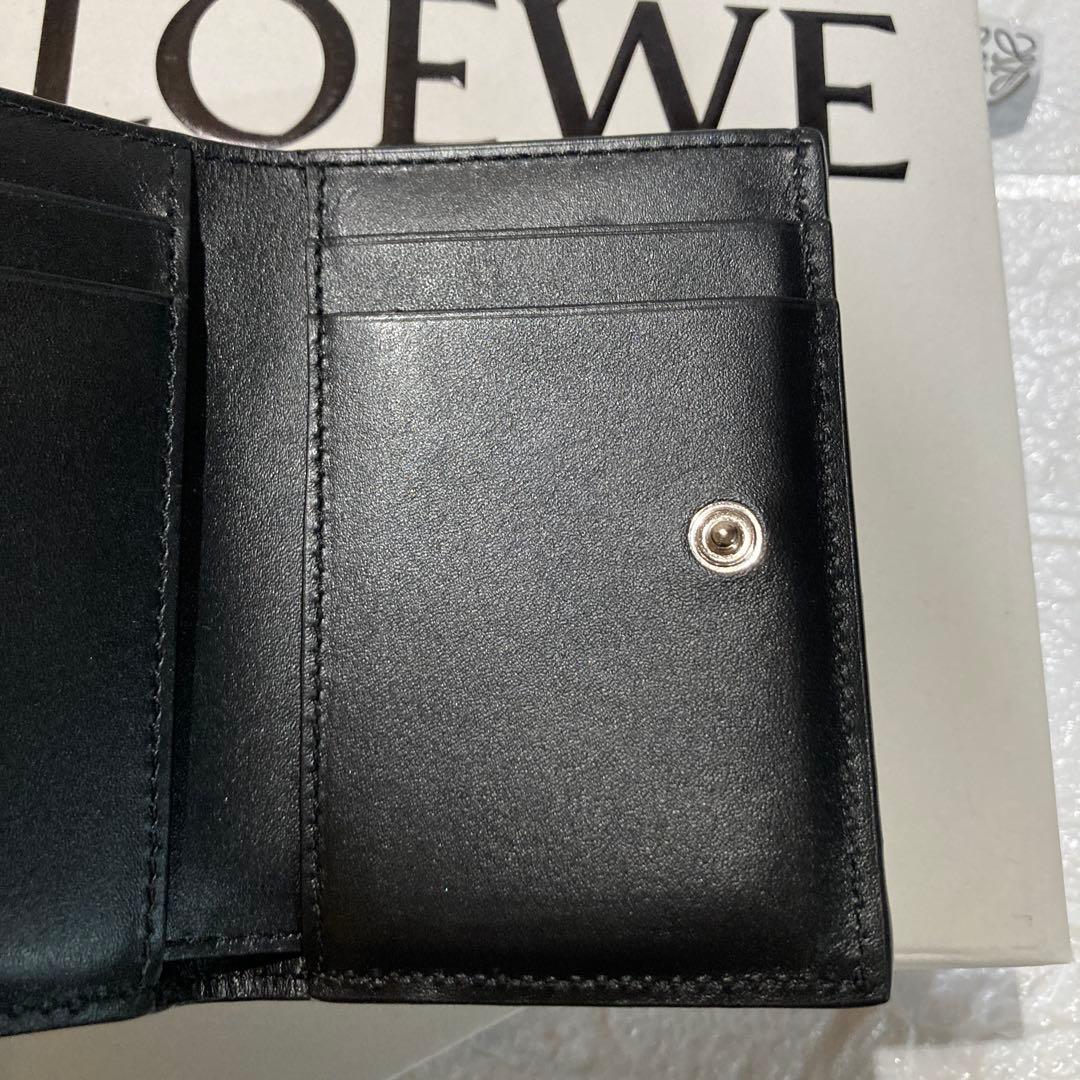 LOEWE アナグラム トライフォールドウォレット ブラック 三つ折り財布