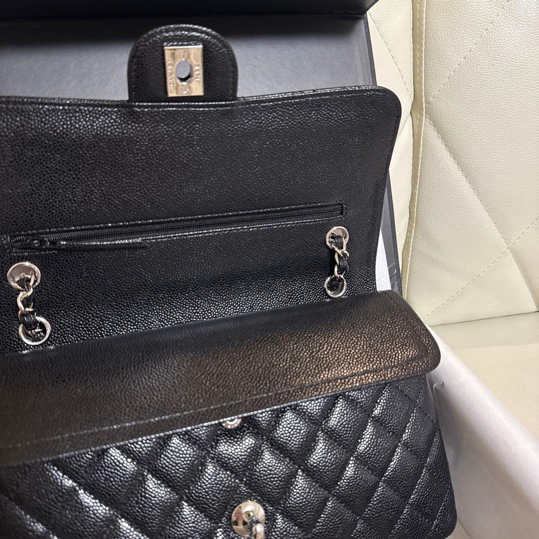 ノベルティCHANEL チェーン フラップバッグ キャビアスキン 2way