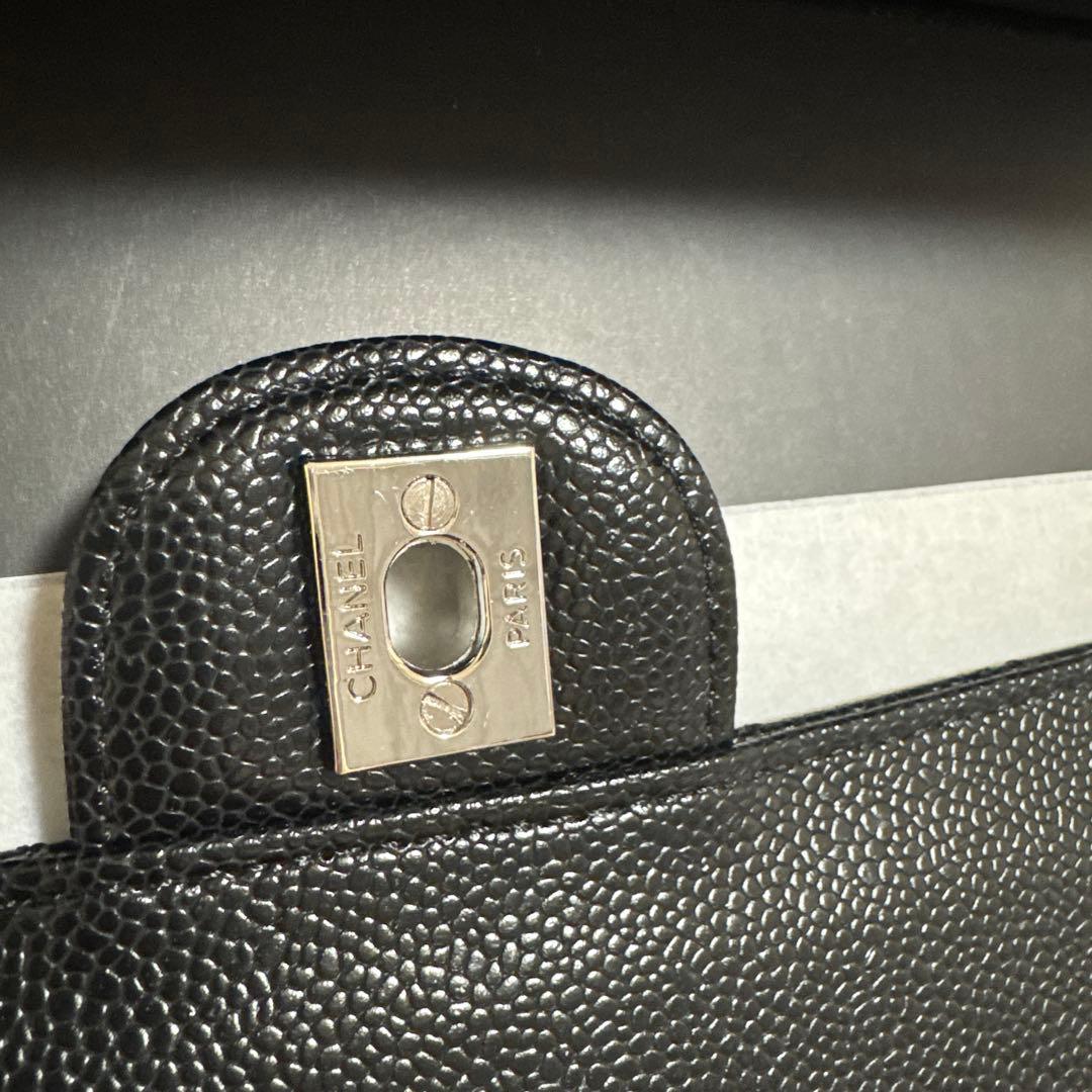 ノベルティCHANEL チェーン フラップバッグ キャビアスキン 2way