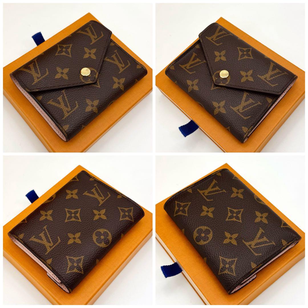 ルイヴィトン モノグラム ポルトフォイユ ヴィクトリーヌ 三つ折り財布 ピンク