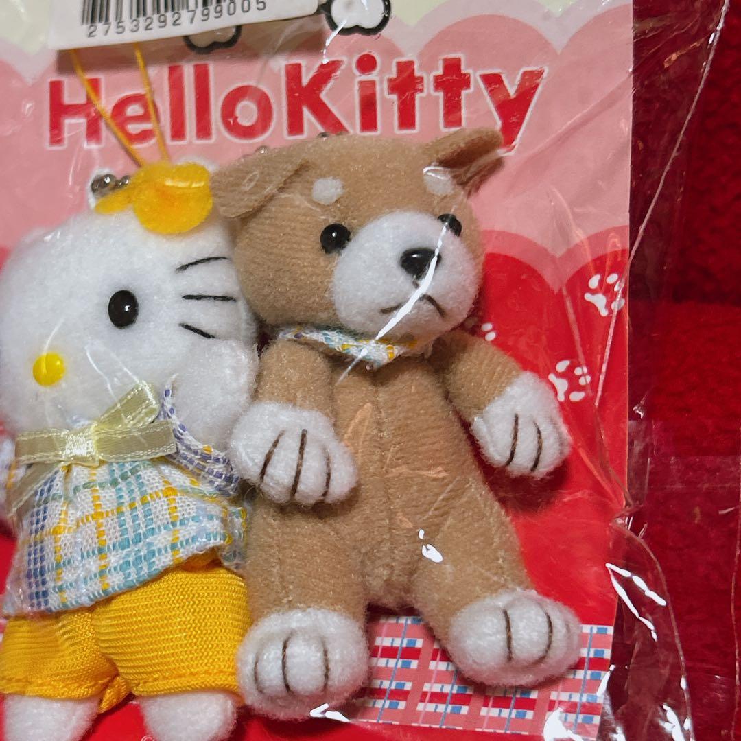 ハローキティ 柴犬 ワンコ ぬいぐるみ ツインマスコット ストラップ 2002