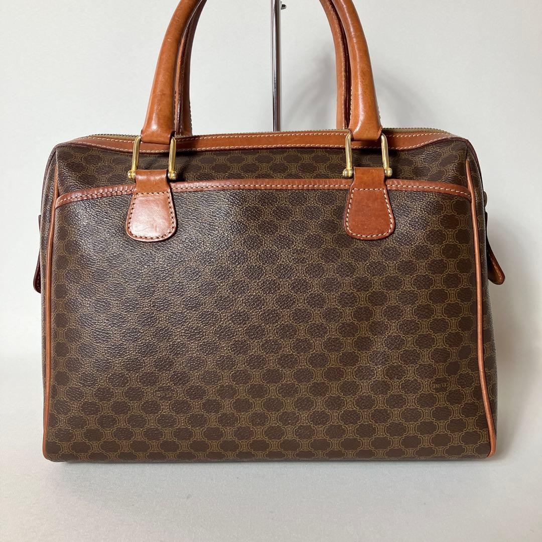 2511-38｜セリーヌ ハンドバッグ ブラウン マカダム柄 トリオンフ