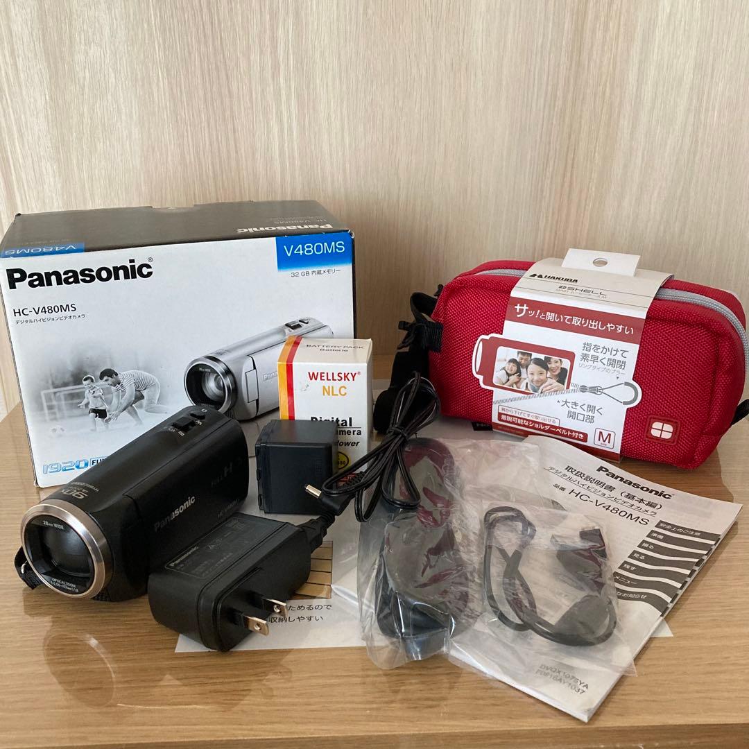 【美品】Panasonic HC-V480MS-W ビデオカメラ　白