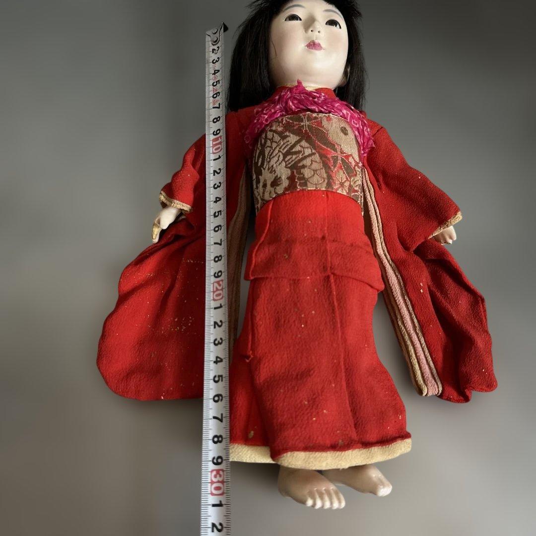 瞬間的お値下げ❣️ヴィンテージ　市松人形 真っ赤なお着物がかわいい