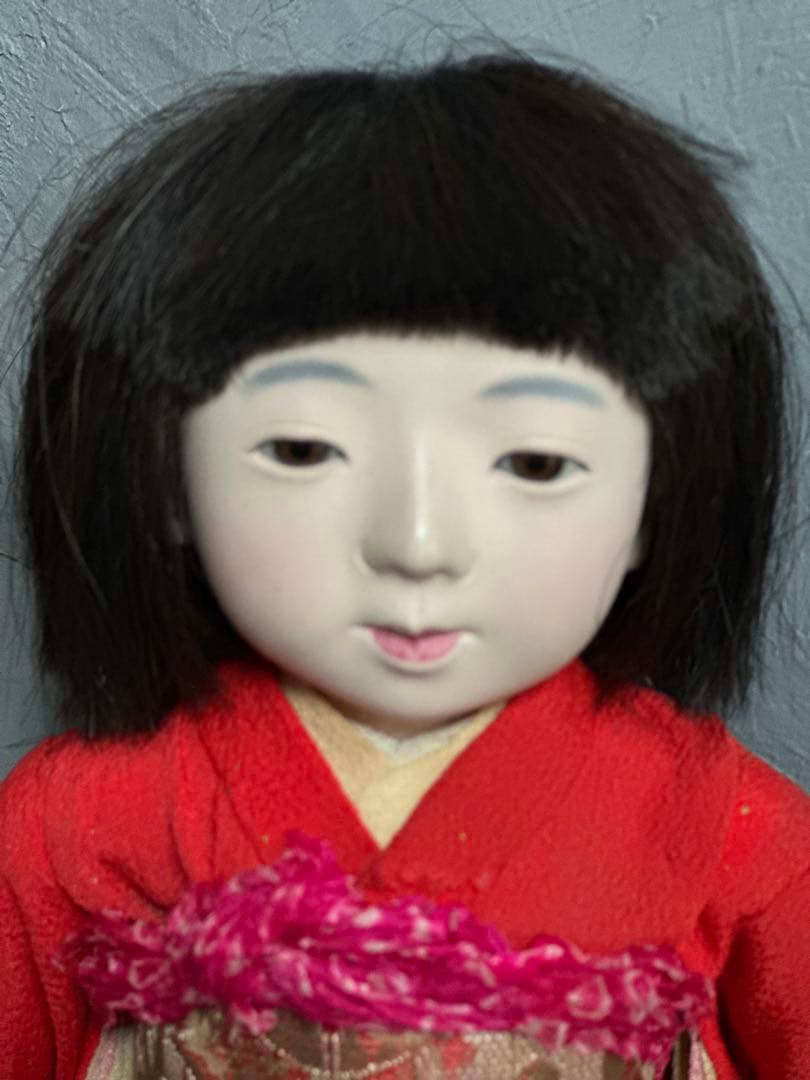 瞬間的お値下げ❣️ヴィンテージ　市松人形 真っ赤なお着物がかわいい