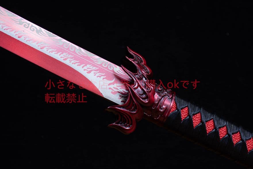 蒼鸞烈炎刺繍春刀-高性能マンガン鋼   武具 刀装具 日本刀 模造刀 居合刀