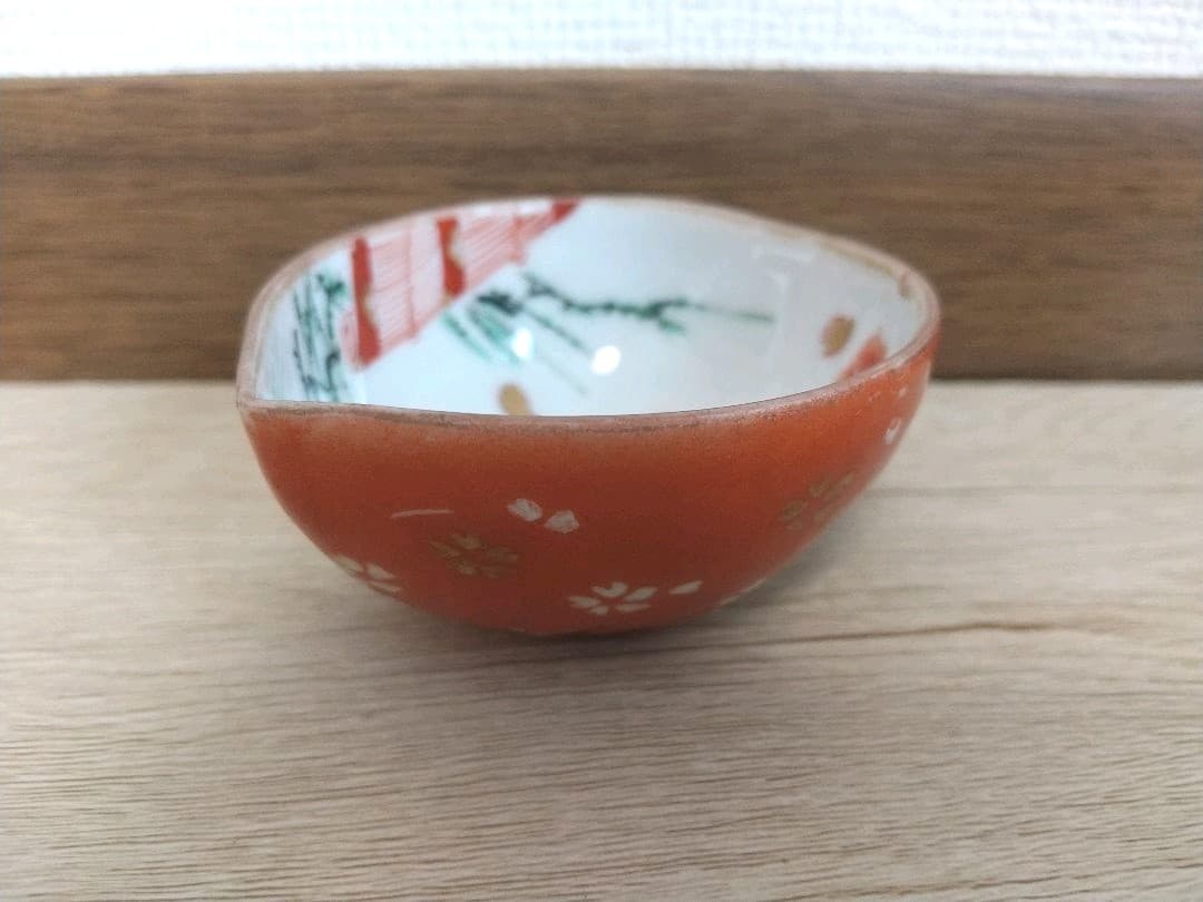 九谷　春画　桃型　盃　立雛