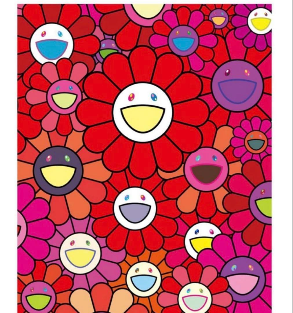 村上隆　シルクスクリーン　花好財旺 ブラッディレッド　ED一桁