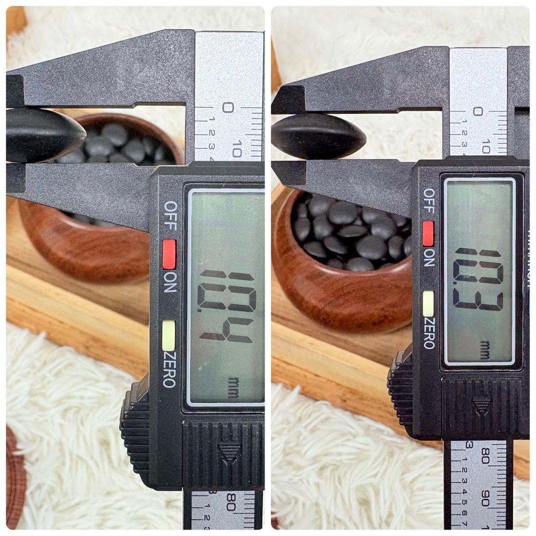 高級碁笥 極厚蛤碁石 桐箱付き 36号 那智黒 特大平型碁笥 囲碁 希少