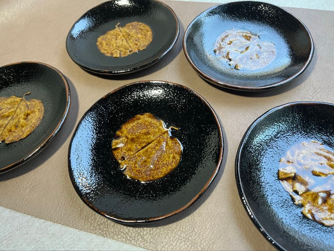 三玄窯 中里重利　天目　皿5枚　5寸皿　銘々皿