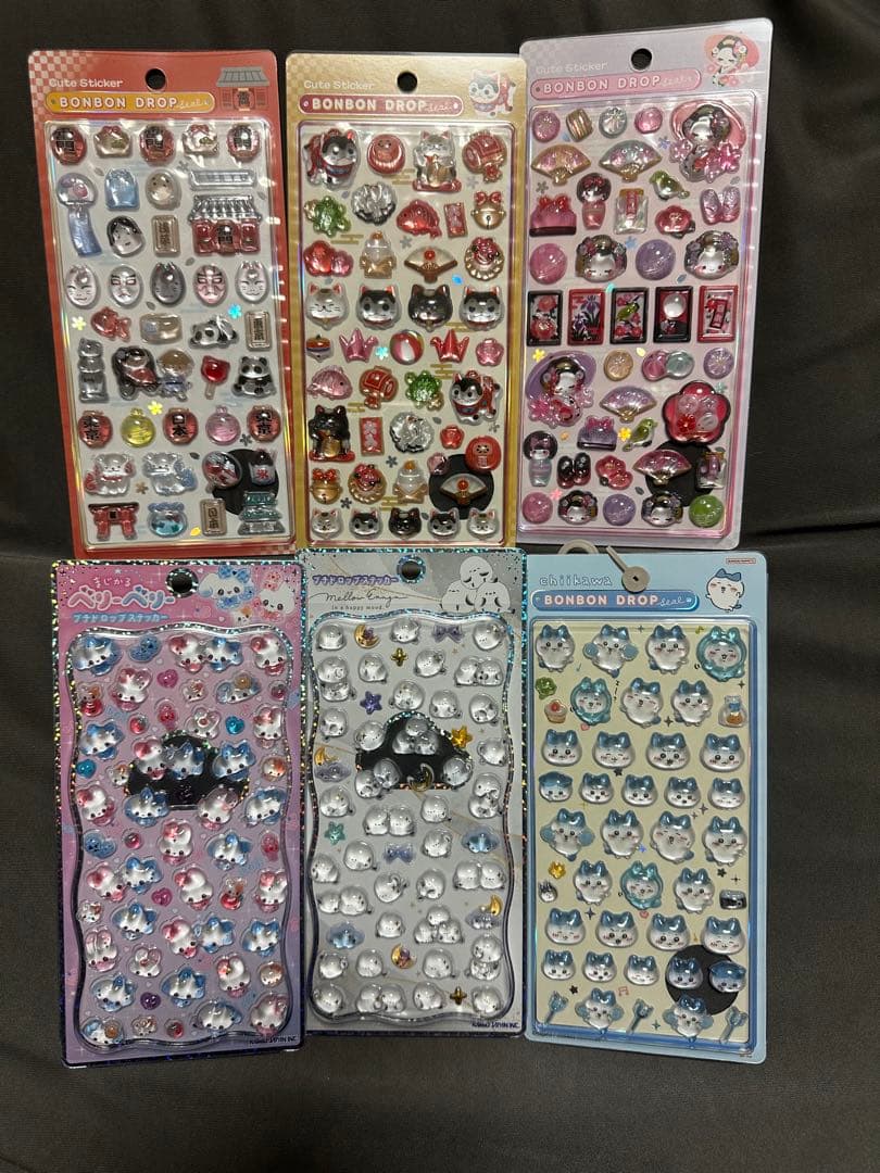 正規品　ボンボンドロップシール　和柄　舞妓　シマエナガ　ちいかわ　ハチワレ　狛犬