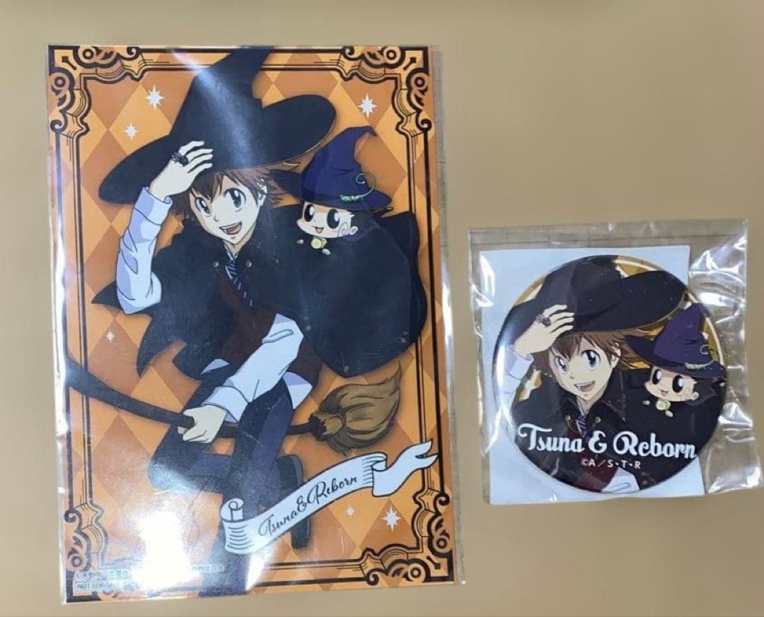 家庭教師ヒットマンREBORN! 沢田綱吉　くじ引き堂　缶バッジ　ブロマイド