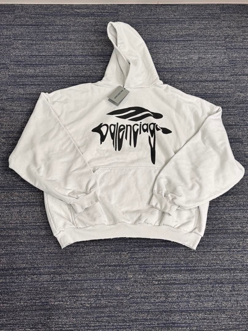 正規品　新品未使用　バレンシアガ　ラージフィット　ホワイト　パーカー