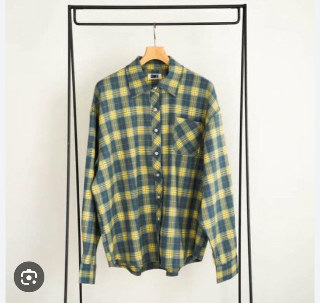 COMFY 岩岡徹 ネルシャツ グリーン