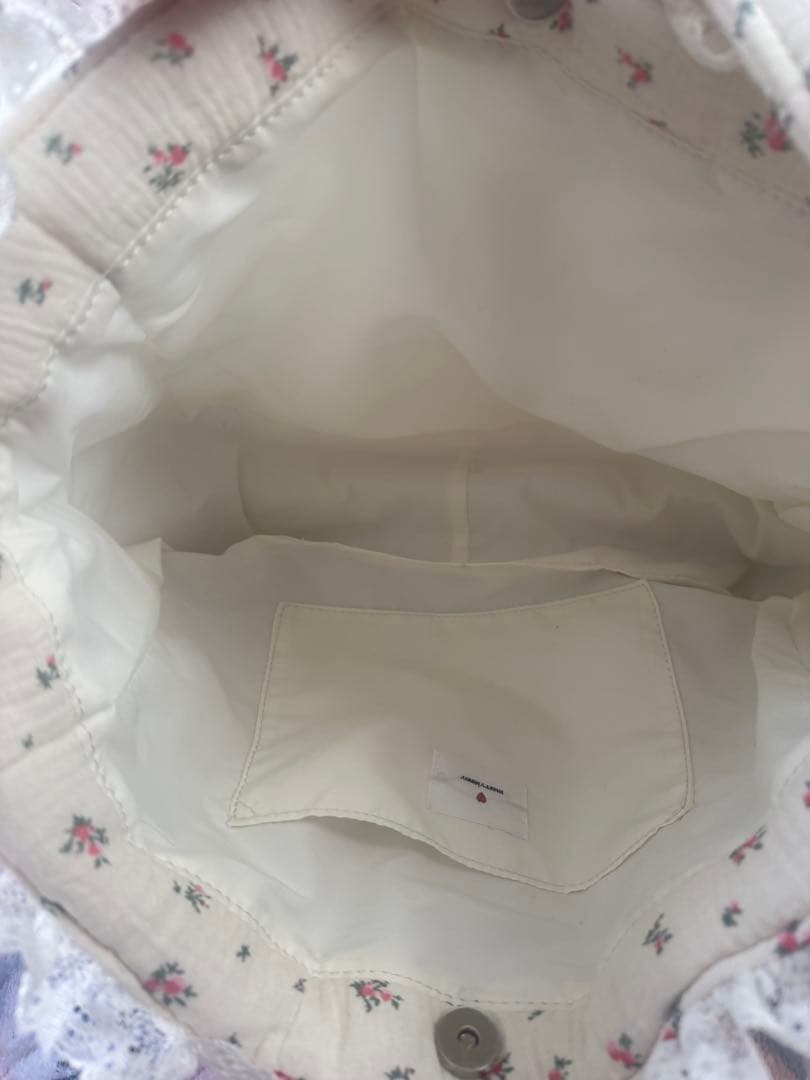 merry jenny　お花のガーゼキルトショルダーバッグ　ピンク