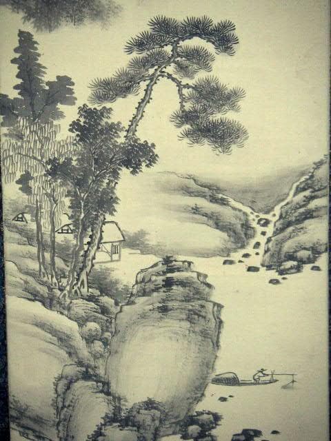 ♥掛軸　山水画　成木 星洲 　掛け軸　骨董品