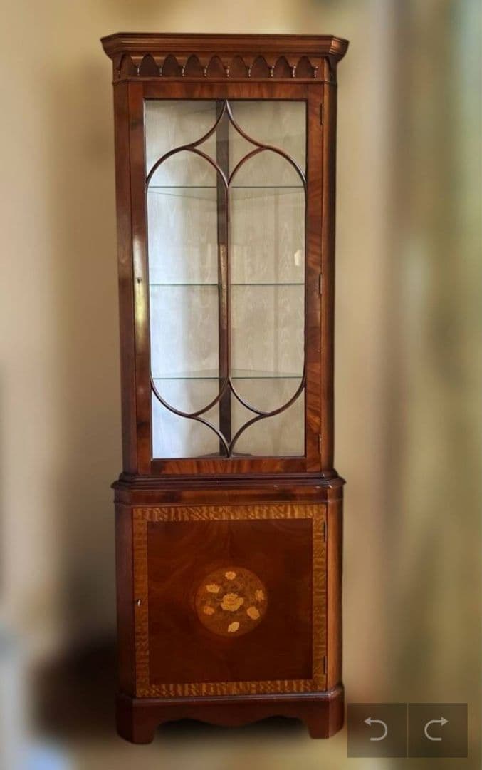 英アンティーク コーナーキャビネット