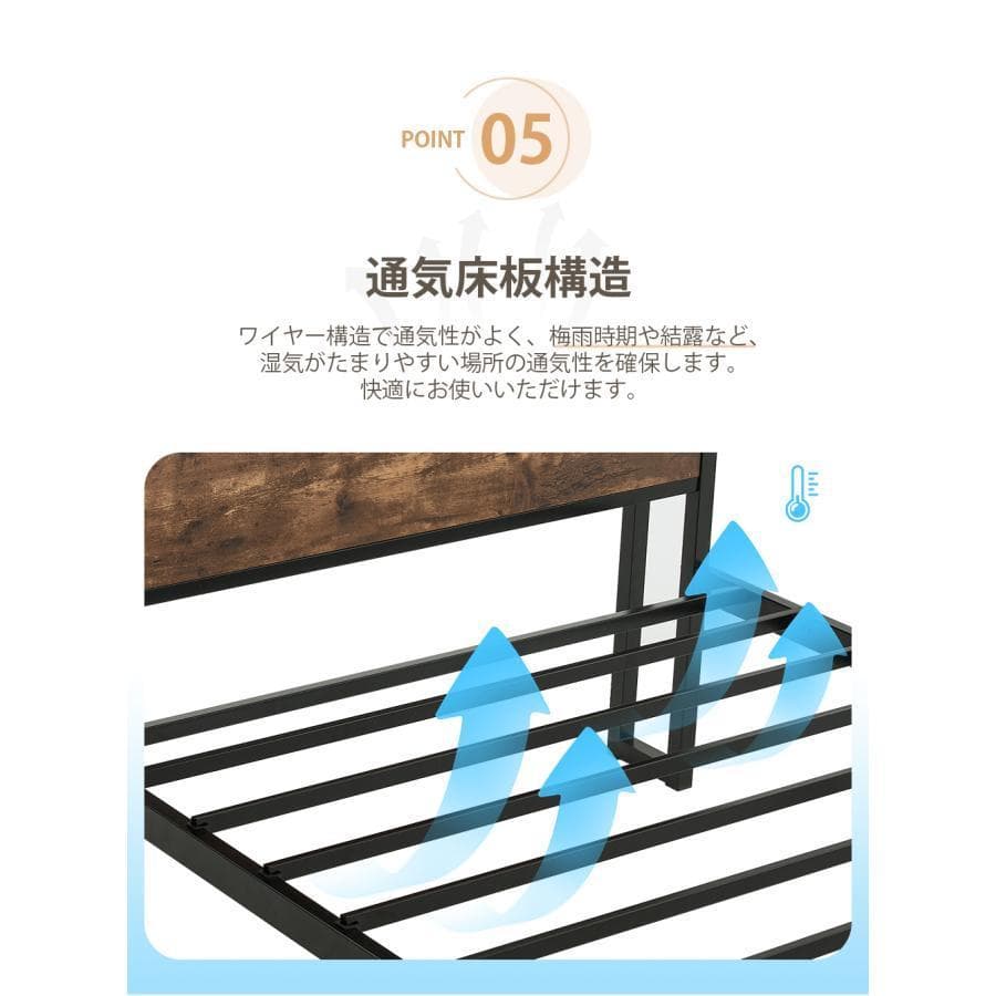新品 シングルベッド S ベッドフレーム パイプベッド 木製 1467-160