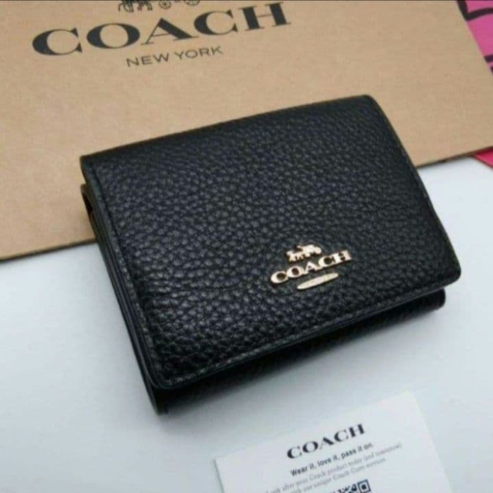 新品　COACH　折り財布　３つ折り財布　ブラック　レディース