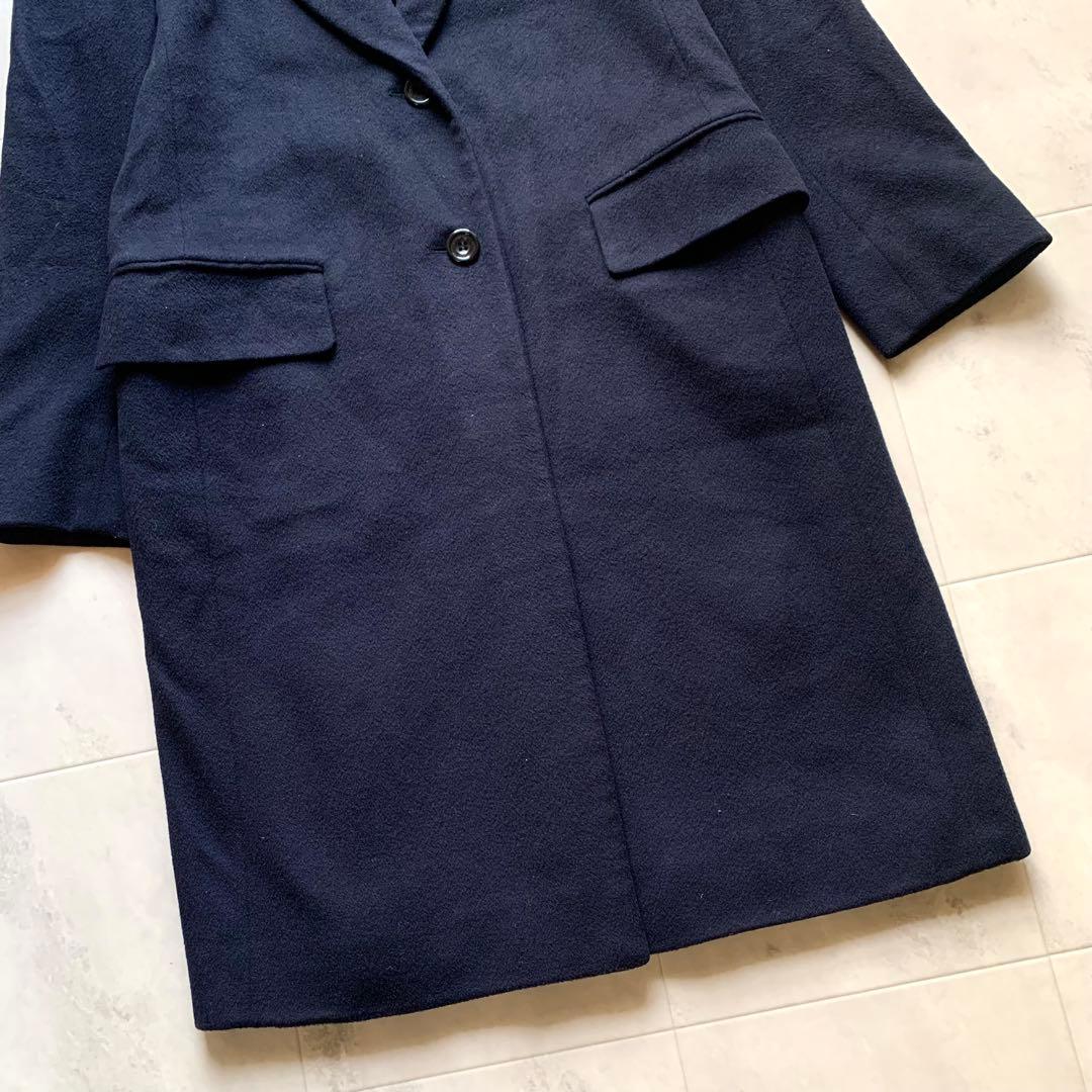 アクアスキュータム COLOMBO ウール チェスターコート ネイビー 8 M