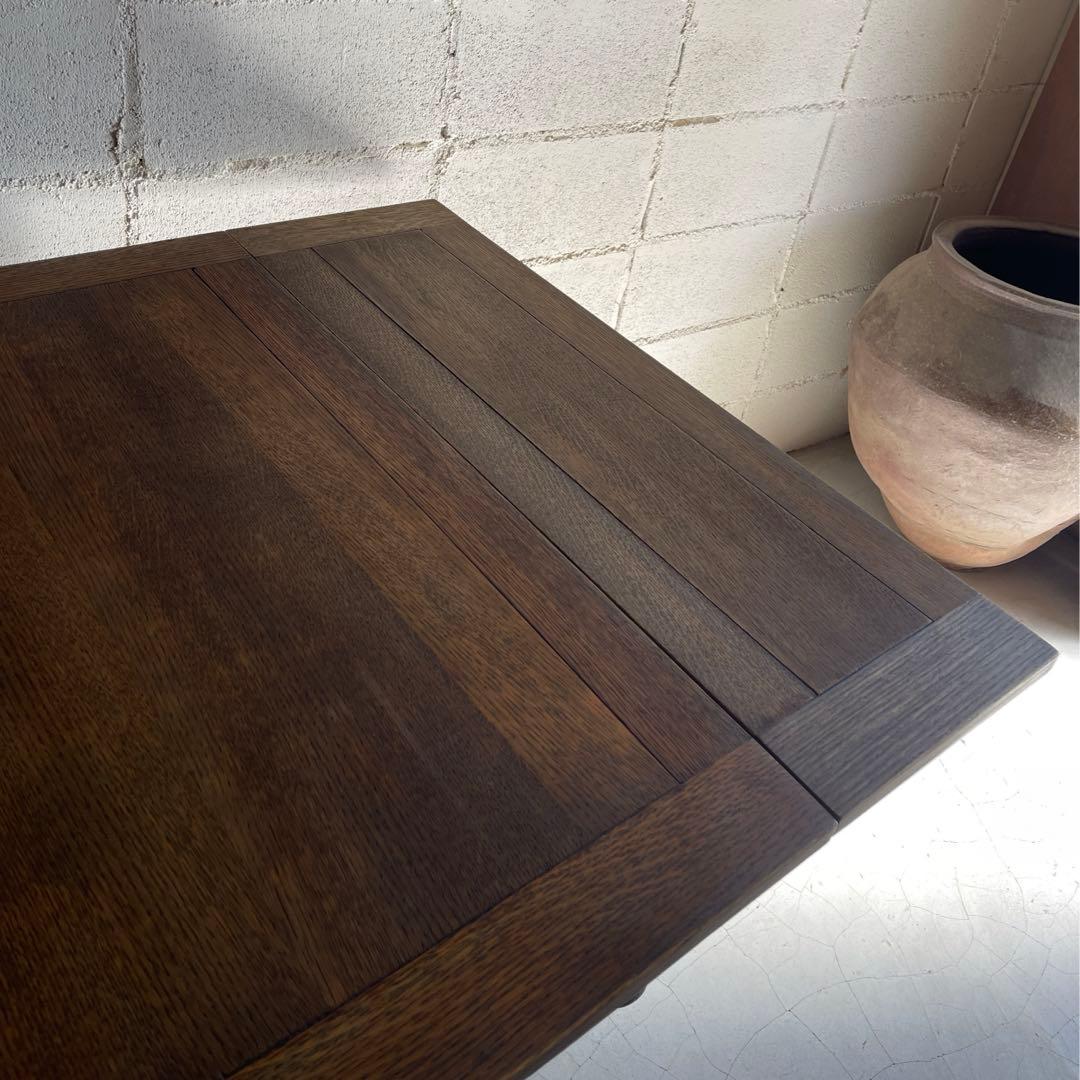 アンティーク　英国　ドローリーフテーブル　オーク材　伸長式　エクステンション