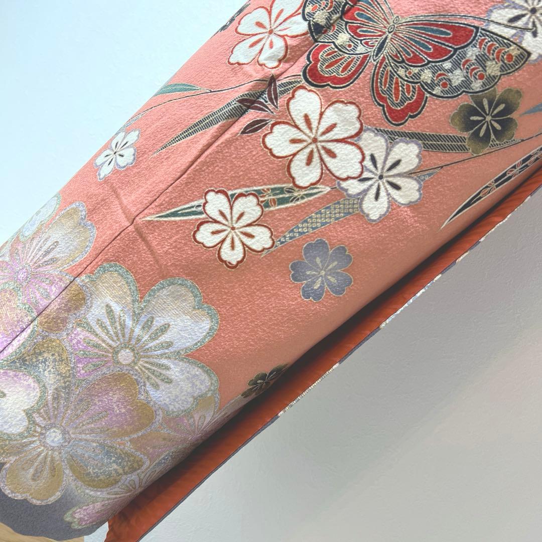 394 振袖フルセット 正絹 ダスティピンク くすみピンク 桃 金彩 暈し染め