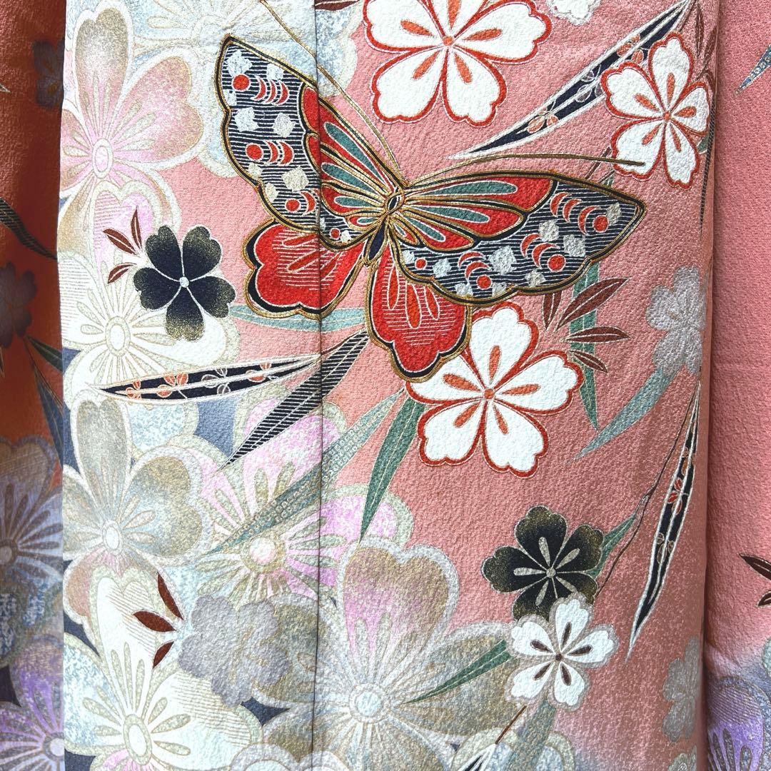394 振袖フルセット 正絹 ダスティピンク くすみピンク 桃 金彩 暈し染め