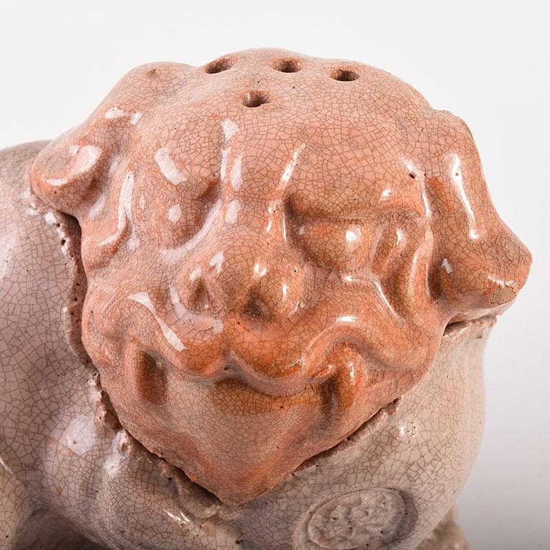 茶道具　楽焼　白楽獅子香炉　V　R7840