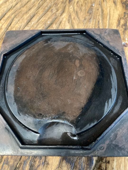 中国　古い硯　空走　木蓋あり