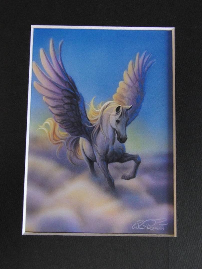 カーク・レイナート、【ペガサス】、希少な額装用画集より、状態良好、新品額装付