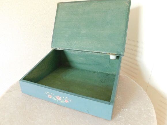 フランス　ライティング　トールペイントのボックス　ブロカント [h028]