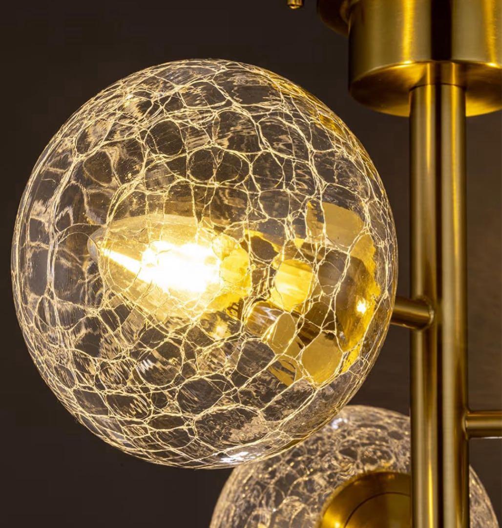 ゴールド 3灯 ガラス シーリングライト シャンデリアタイプ