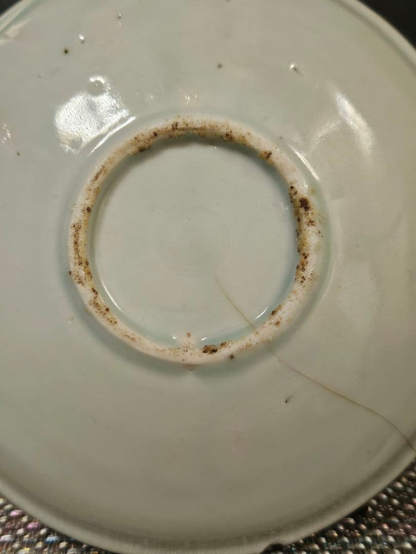 【本物保証❗️】江戸時代初期　初期伊万里　染付　山水帆掛舟渡り鳥図14.0cm皿