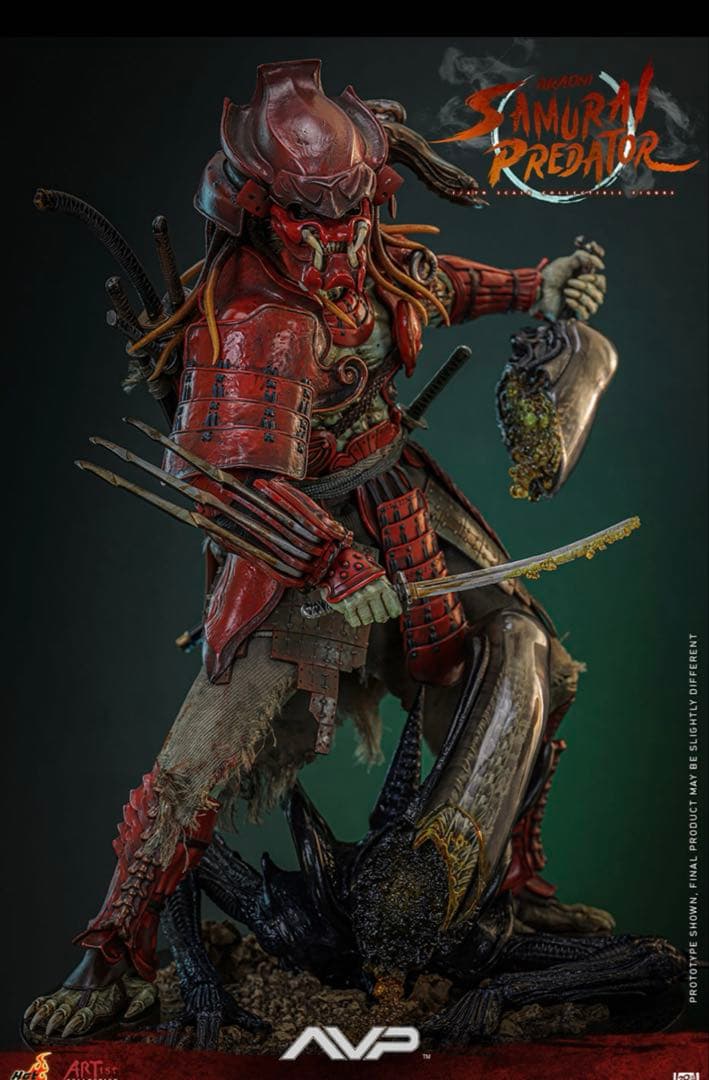 ホットトイズ　エイリアン vsプレデター　スケールフィギュア　赤鬼サムライ