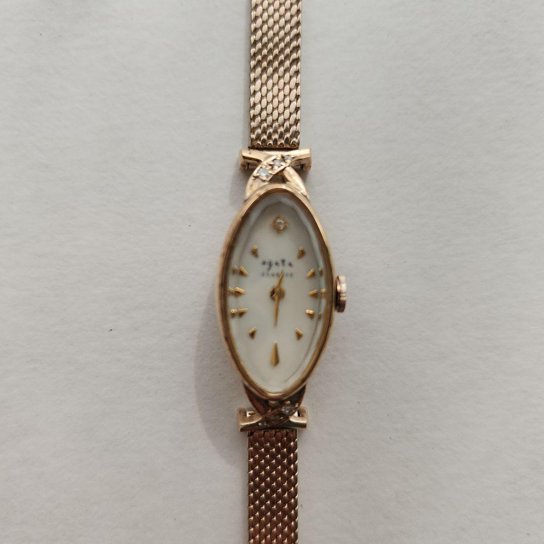 アガットオーバルフェイスジュエリーウォッチ