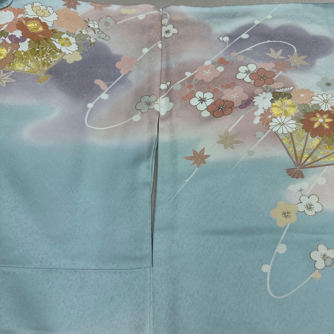 千總 水色染め分け 花扇 観世水 訪問着