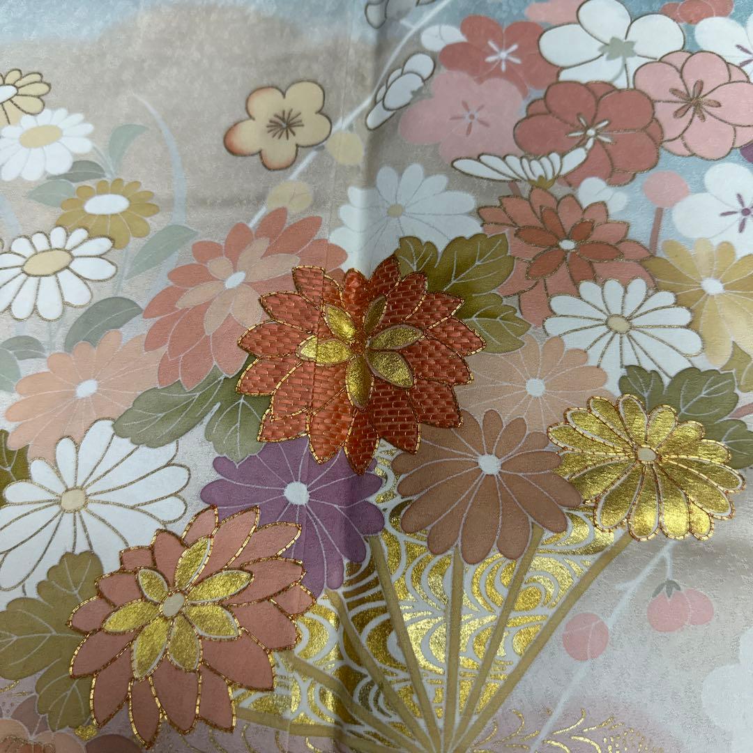 千總 水色染め分け 花扇 観世水 訪問着